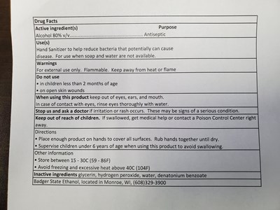 Back label of 74210-0001-4 - Back 2.5 gal
